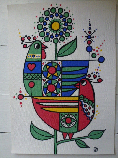 Vintage 60s Swedish textile print / Lars Nyman / Mod art