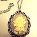 Grey and Cream Floral Cameo Necklace