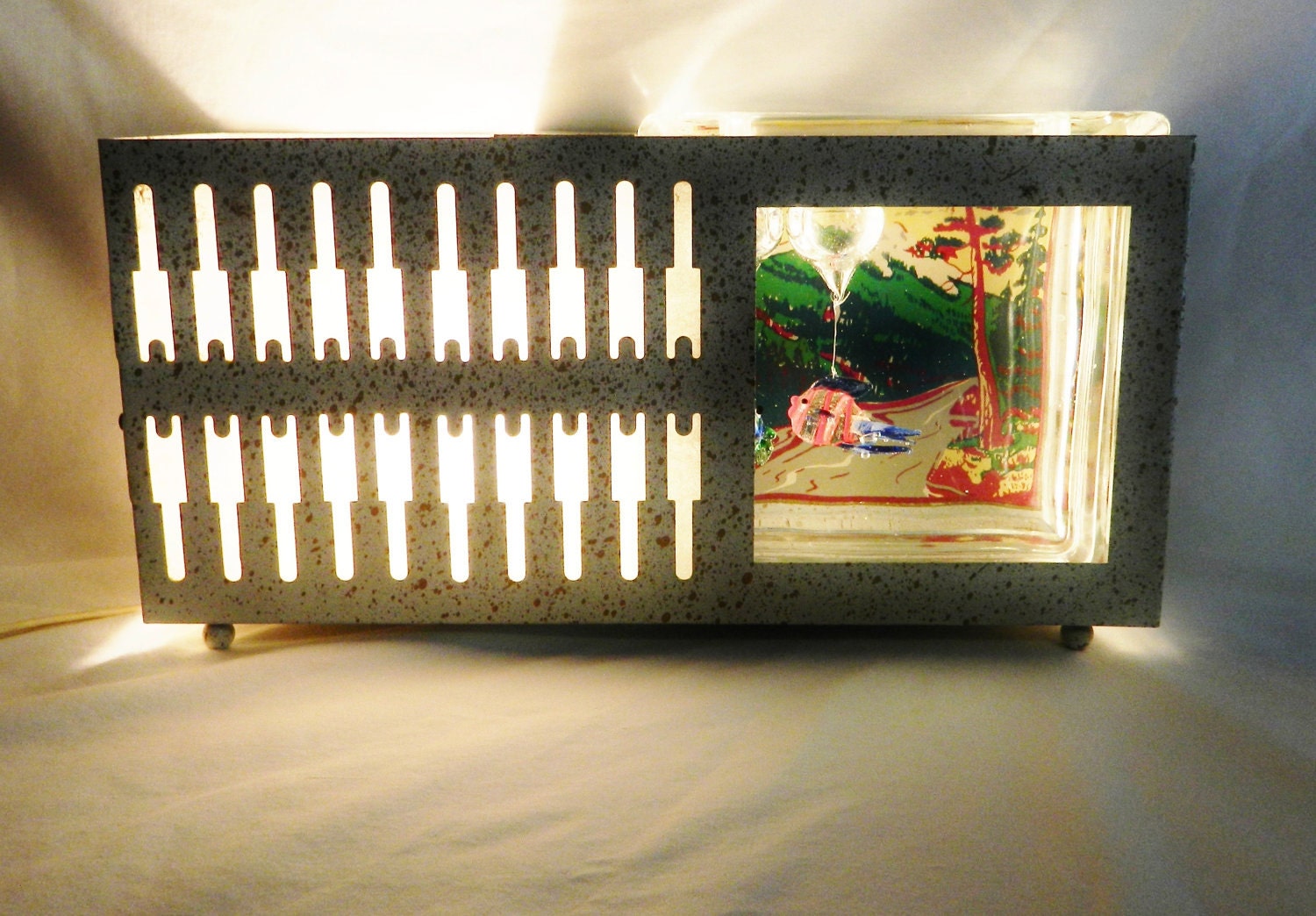 Retro TV Lamp Fish Bowl Combo 1950's Kitsch