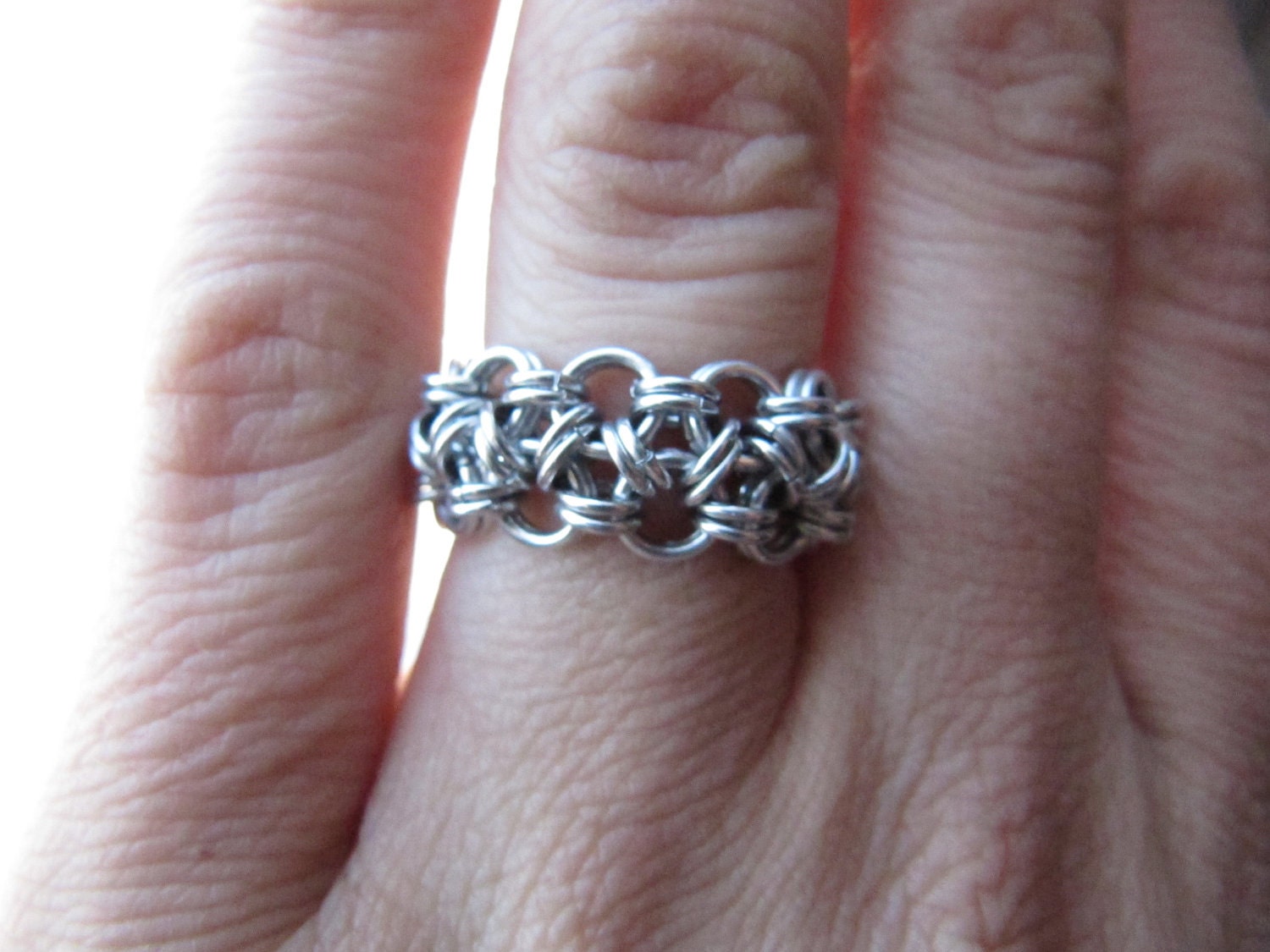 Unique Chainmaille Ring: size 7 1/2