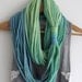 String Theory... Multi string infinity scarf in ombre of blue green