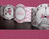 30% Digital printable barbie fashion tale inspired girl birthday party set bracelet accessories