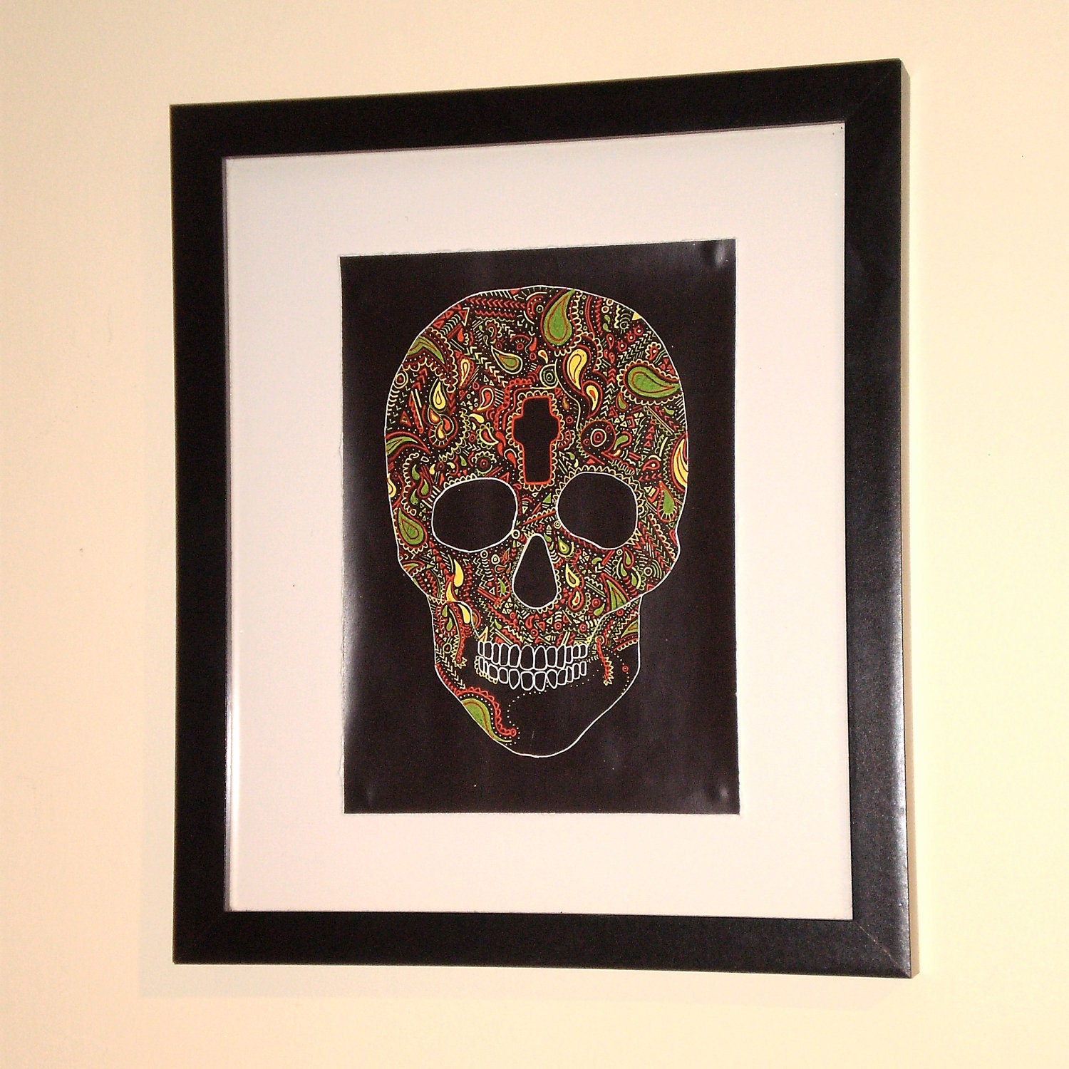Mexican Skull Day of the Dead Digital Doodle Print