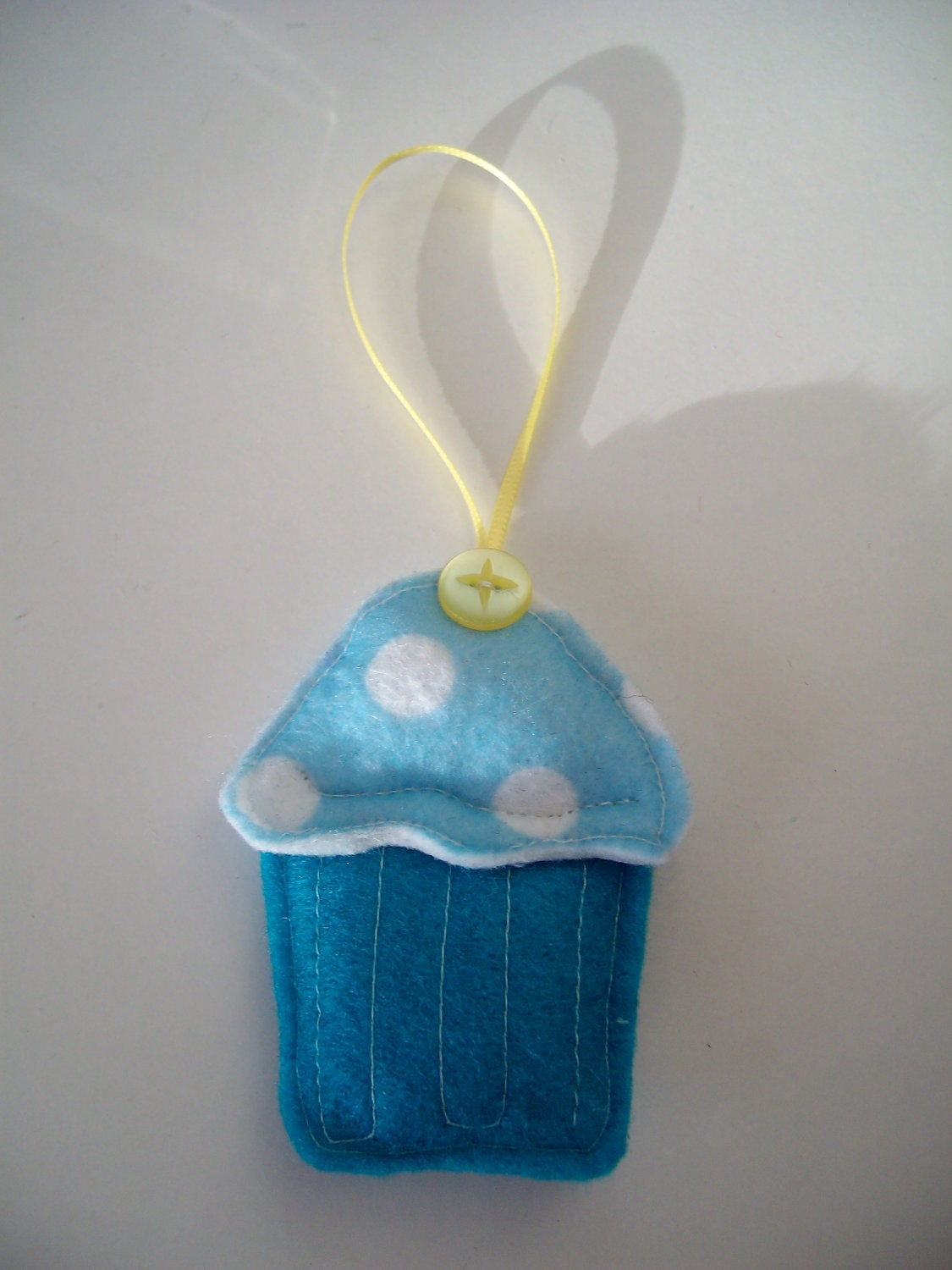 Mini Blue Felt Cupcake Decoration