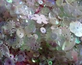 Mixed Loose Sequins 10g White and Clear