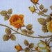 Vintage Shabby Chic Printed Rectangular Tablecloth 1970s Orange Roses