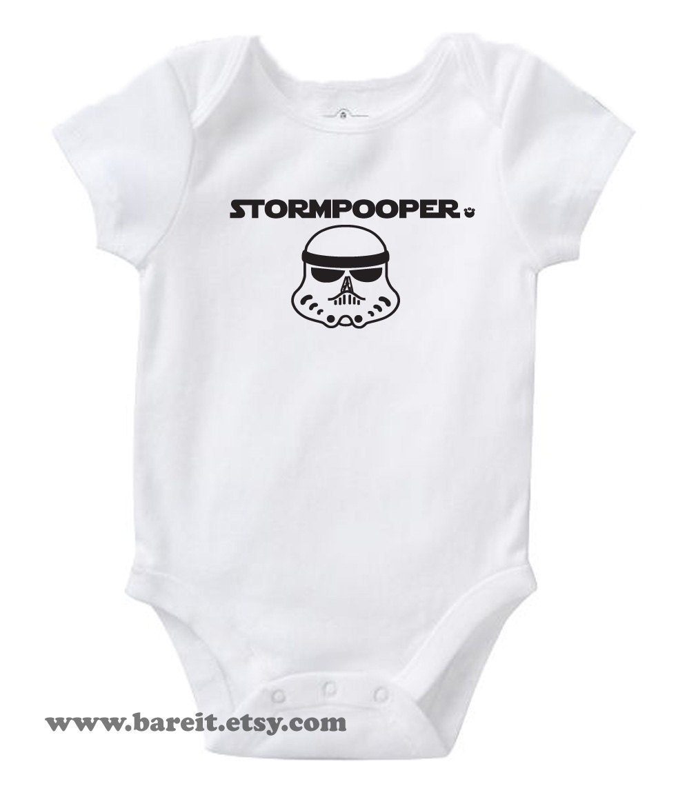 Storm Pooper (Stormpooper) Inspired By Star Wars Cute Geek/Nerd Funny Humor Baby Onesie/Creeper Size 3, 6, 12, 18, 24 month Color White