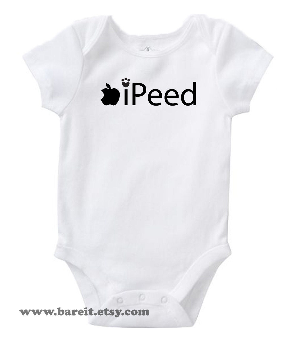 Ipeed Cute Baby Humor Funny Onesie/Creeper/Bodysuit Inspired by Apple iPod/iPood Size 3, 6, 12, 18, 24 Months Color White