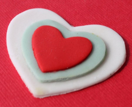 Valentine Heart Cupcake Fondant toppers