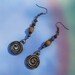 Scene Jasper Czech Glass and Bone Earrings by PrimitiveDesignsTX