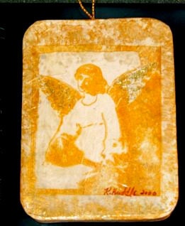 Christmas Ornament Music-Making Angel Ooak Papier Mache