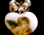 Heart Pendant Ooak With Genuine Sterling Silver 18-Inch Angel of Peace