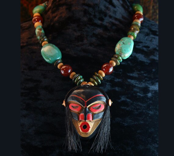 Shaman Necklace Native Jewelry Chunky by ByDivineCollectibles