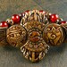 Yoga Stretch Bracelet - Carnelian Bracelet - Yoga Jewelry - Ethnic Beaded Bracelet - Dorje - Wrist Mala - Bone Bracelet - Carved Bone