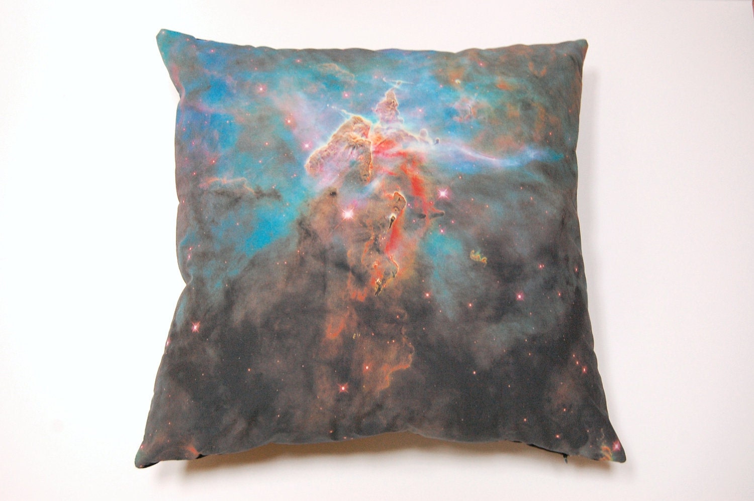 Galaxy Nebula Print Accent Pillow Cover "Pillar of Stars" Throw Pillow