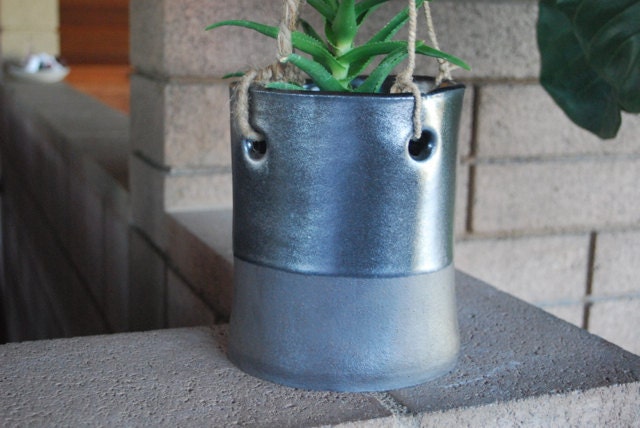 black hanging pot