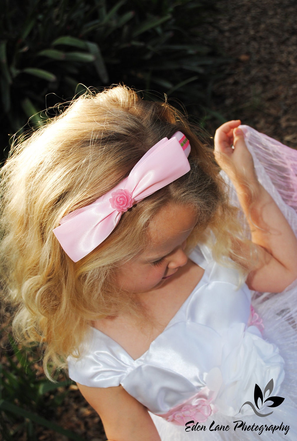 Wedding Pink Flower Girl Headband and jewelry set - Flowergirl Accessory Set