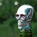 Throwback Chrome Skull Gear Shifter Wine Liquor Bottle Stopper