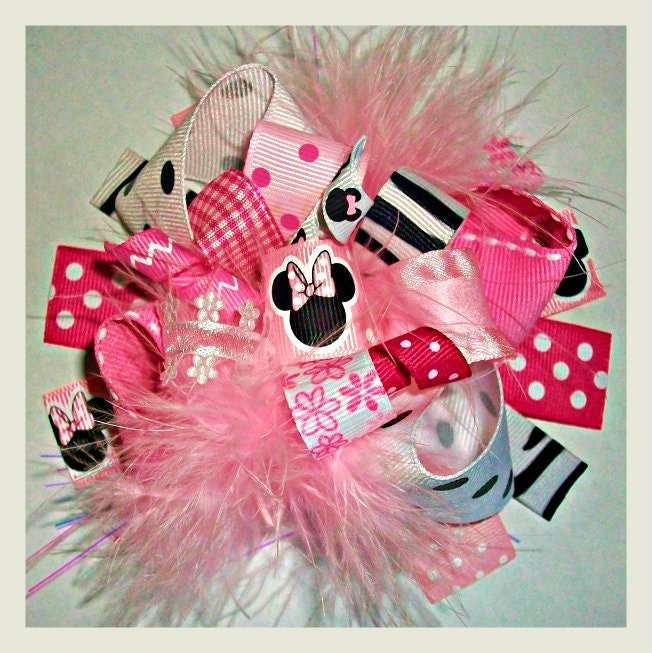 Crazy+Hair+Bows Hair bow, Hair bows, Hairbow-Disney Funky Crazy About Minnie Mouse ...