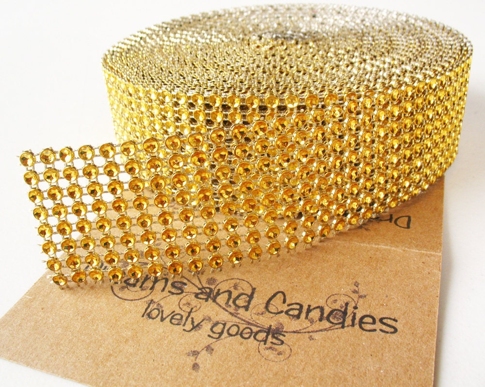 1yd Gold Rhinestone Style Trim (Acrylic Rhinestone) 1 1/2" wide
