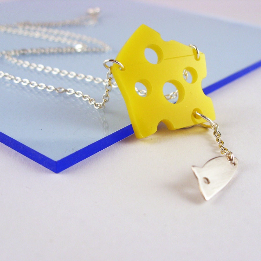 Mouse and Cheese necklace