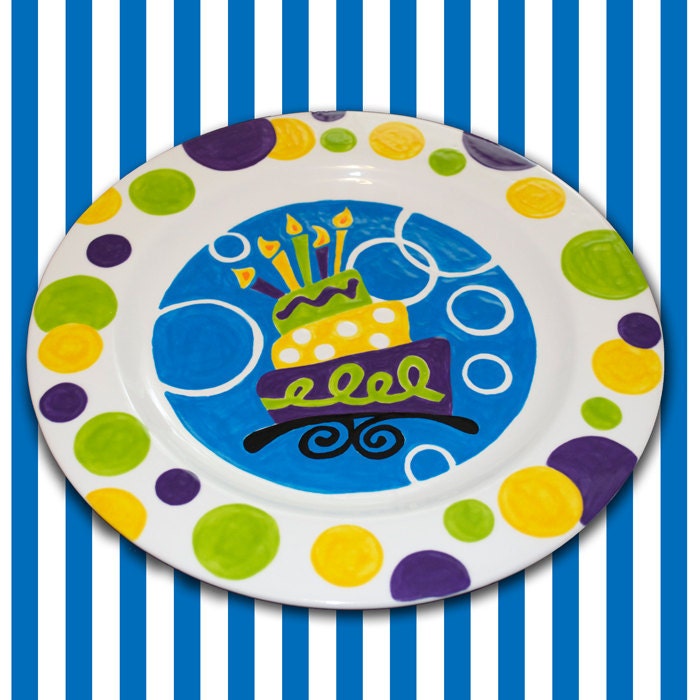 Hand Painted Birthday Plate