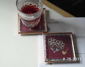 Glass Coasters / Paperweights with tatting