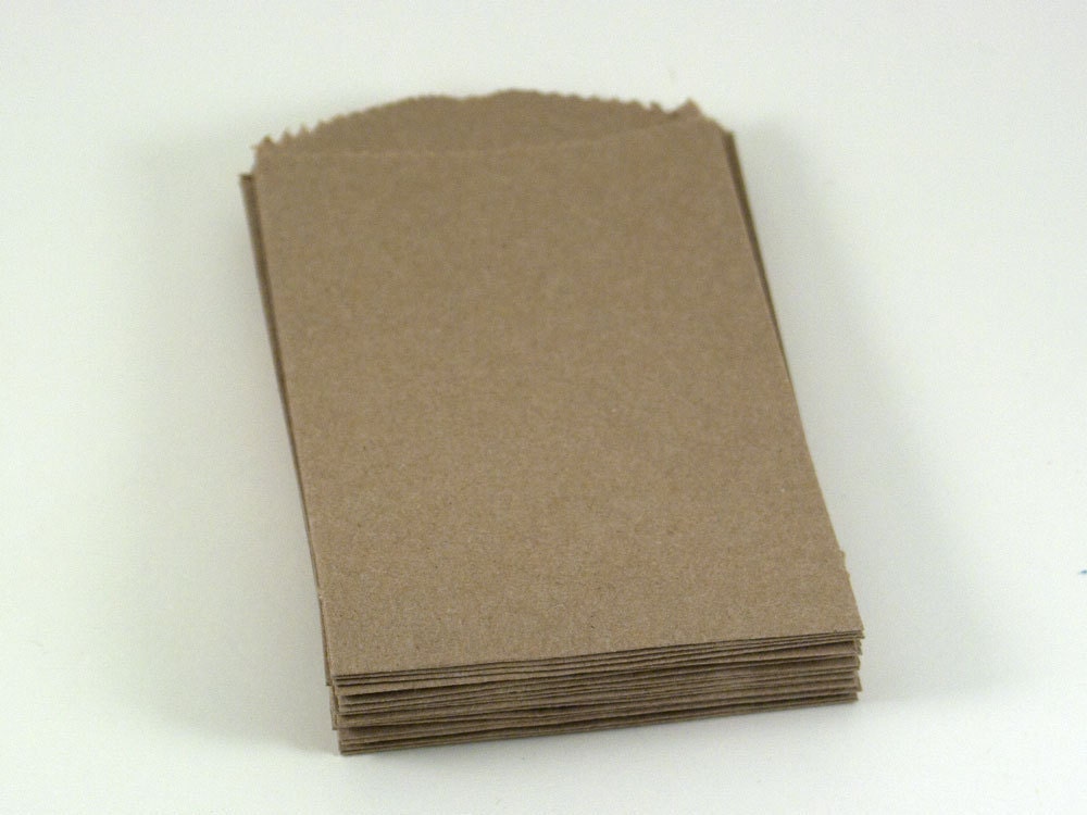 24 Mini Kraft Plain Bags 2.75 x 4 inches