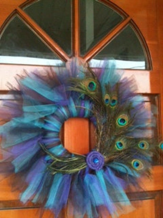 Peacock Tulle Wreath
