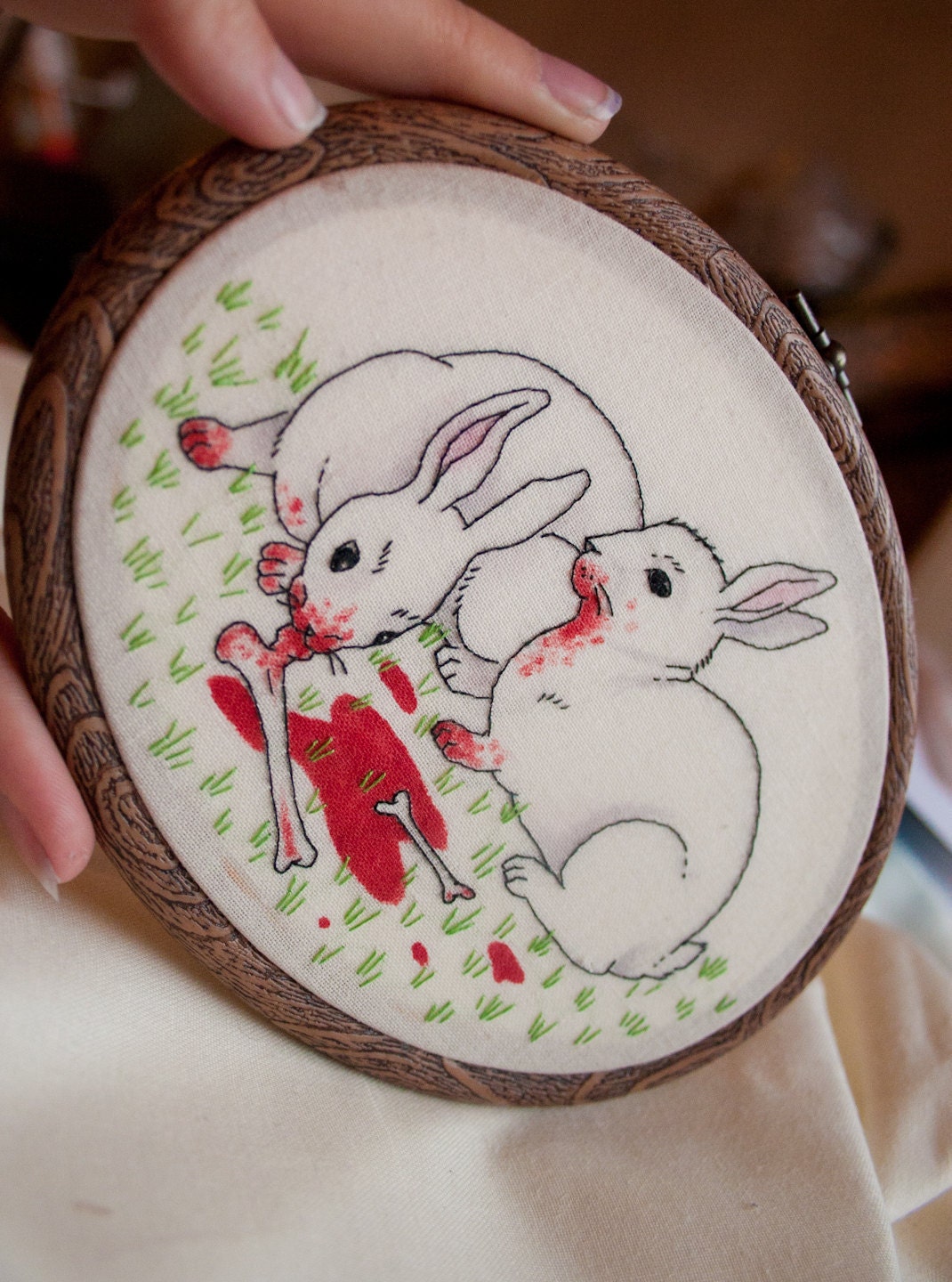 Rabid Rabbits - Gory Hand Embroidery