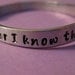Custom hand-stamped cuff bracelet - 1/4 inch wide - Personalized just for you