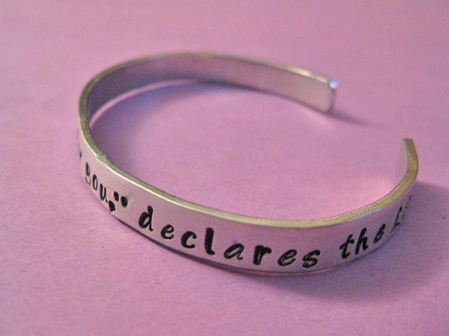 Custom hand-stamped cuff bracelet - 1/4 inch wide - Personalized just for you
