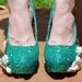 Turqouise Glitter and Seashell Mermaid Pump
