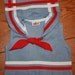 VTG Playwell Retro Girl's Nautical Red White Blue Summer Top - Sz. 2T