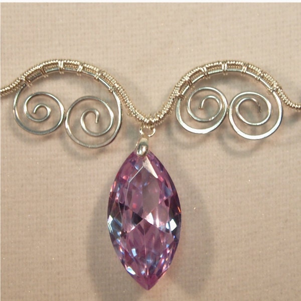 Wire  Wrapped Crystal Necklace