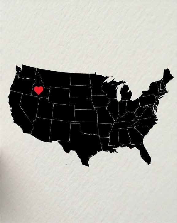 I Heart Idaho, SALE I Heart Boise USA 11 x 14 motivational inspirational digital print design art