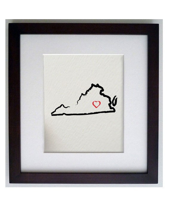 the state of VIRGINIA, Richmond USA 8 x 10 motivational inspirational digital print design art - painted brushstroke
