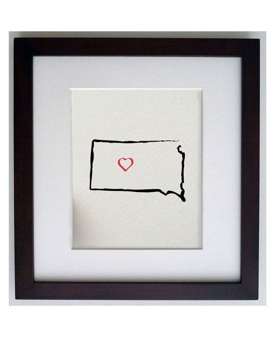 the state of SOUTH DAKOTA, Pierre USA 8 x 10 digital print design - painted brush strokes