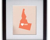home is where the heart is. I HEART IDAHO, Boise USA 8 x 10 digital print design art
