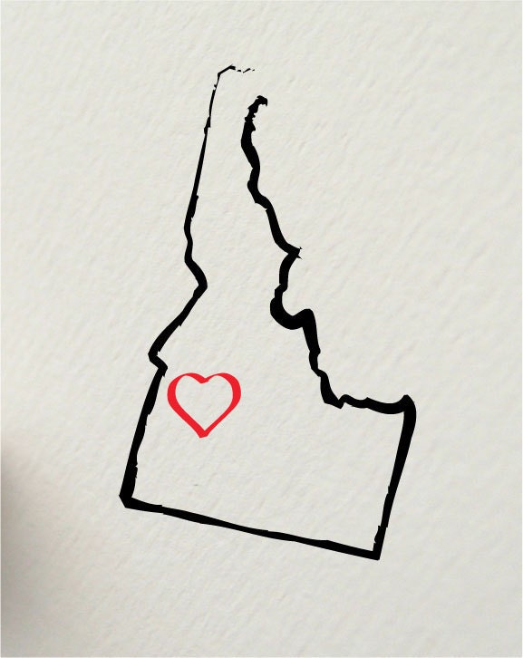 the state of IDAHO, Boise USA 8 x 10 digital print design art - painted brush strokes
