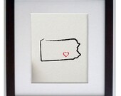 the state of PENNSYLVANIA, Harrisburg USA 8 x 10 digital print design - painted brush strokes