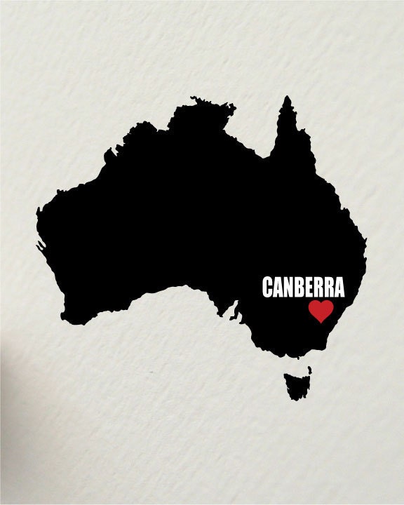 I LOVE CANBERRA, australia 8 x 10 inch inspirational motivational art print