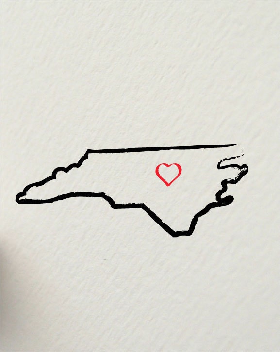 SALE the state of NORTH CAROLINA, Raleigh usa 8 x 10 digital print design - painted brush strokes