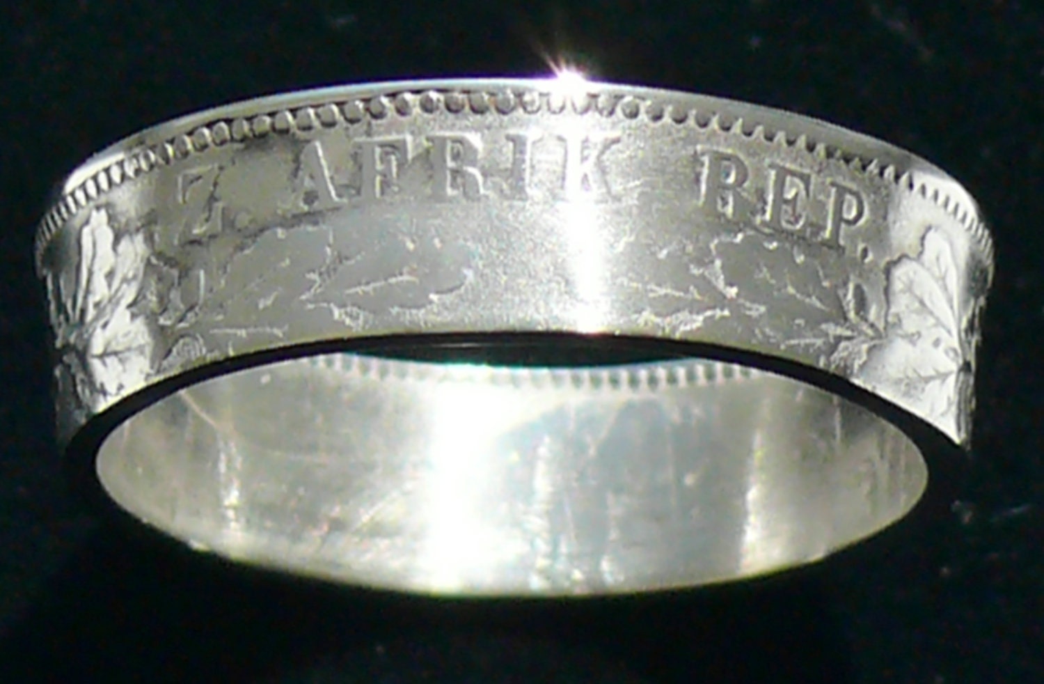 Sterling Silver Coin Ring 1897 South Africa 1 Shilling - Ring Size 7 1 ...