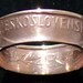 Bronze Coin Ring 1969 Czechoslovakia 50 Haleru - Ring Size 4 1/2 and Double Sided