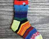 Hand Knit Socks, Men, Women, Teen, Unique Icelandic Original Design, Handknit Wearable Art - Made to Order