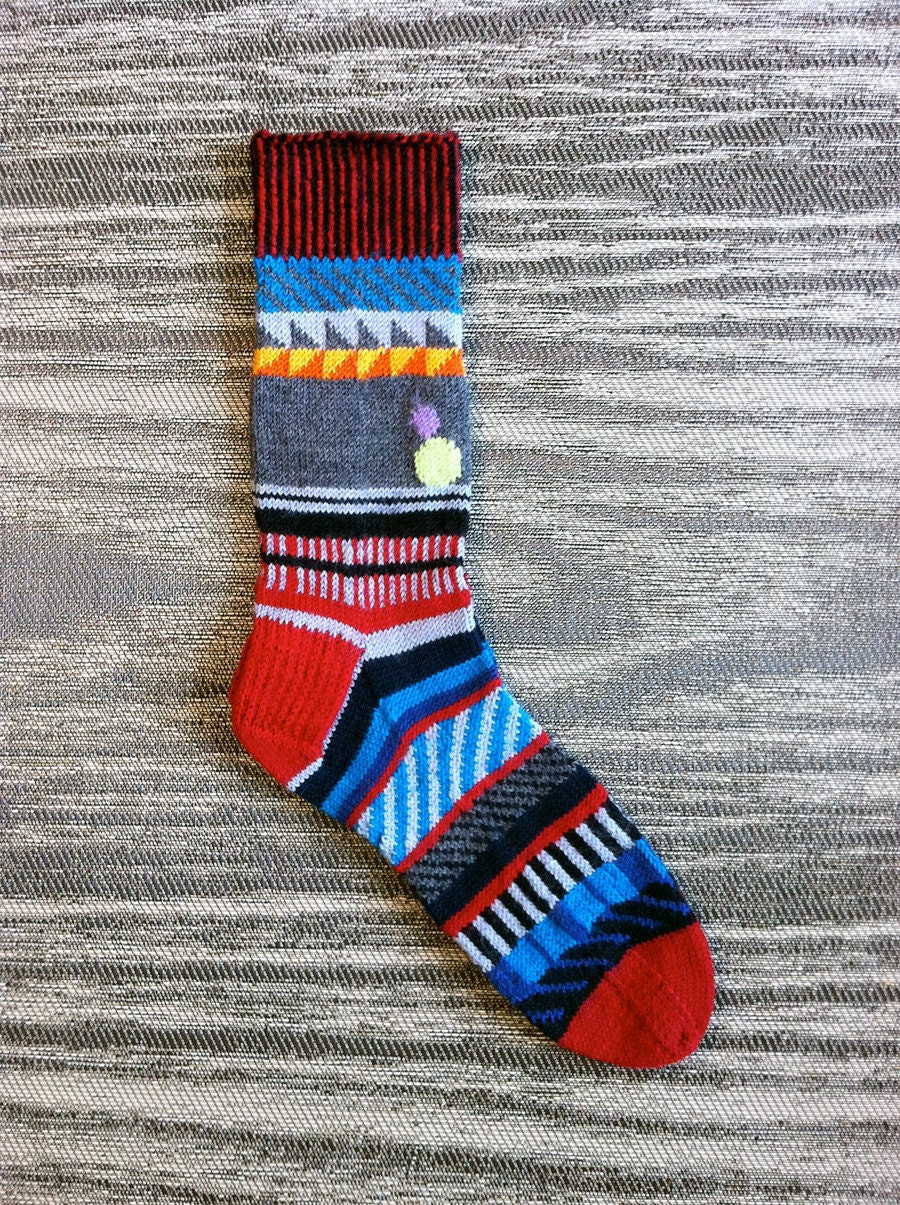 Hand Knit Socks, Men, Women, Teen, Unique Icelandic Original Design, Handknit Wearable Art - Made to Order