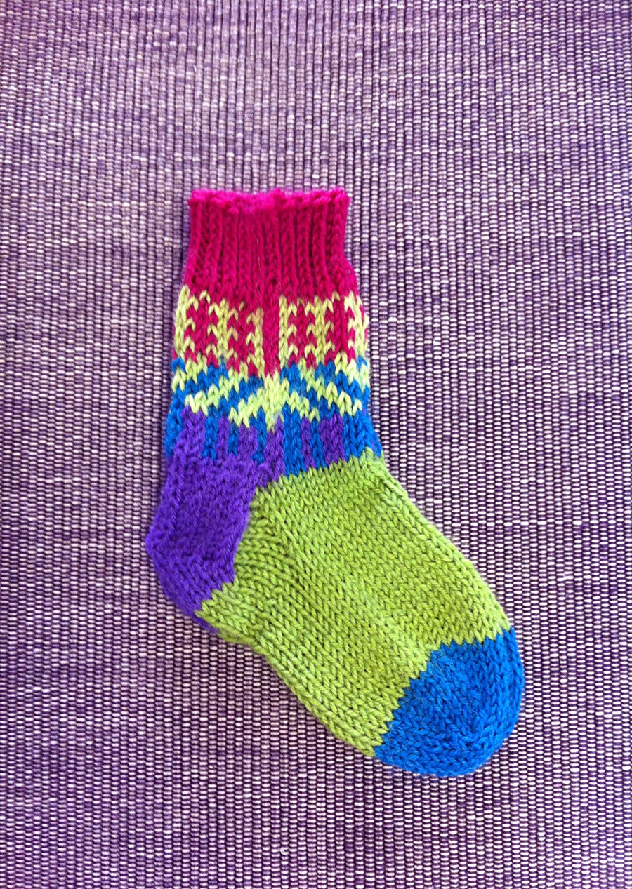 Hand Knit Washable Wool Socks, Springtime Sox, Stroller Set, Boys, Girls, Baby, Unique Icelandic Original Design - Ready to Ship -