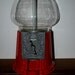 SALE Vintage large gum ball machine fire engine red metal and glass candy machine Display photo prop barware cave decor