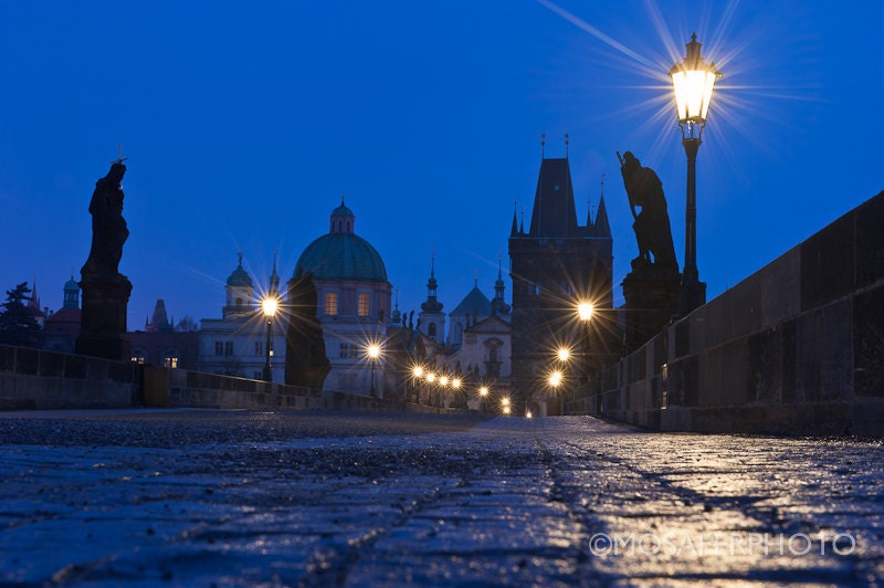 Fine Art Print 12x18 20x30 Photography Charles Bridge Prague Czech Republic Travel wall decor